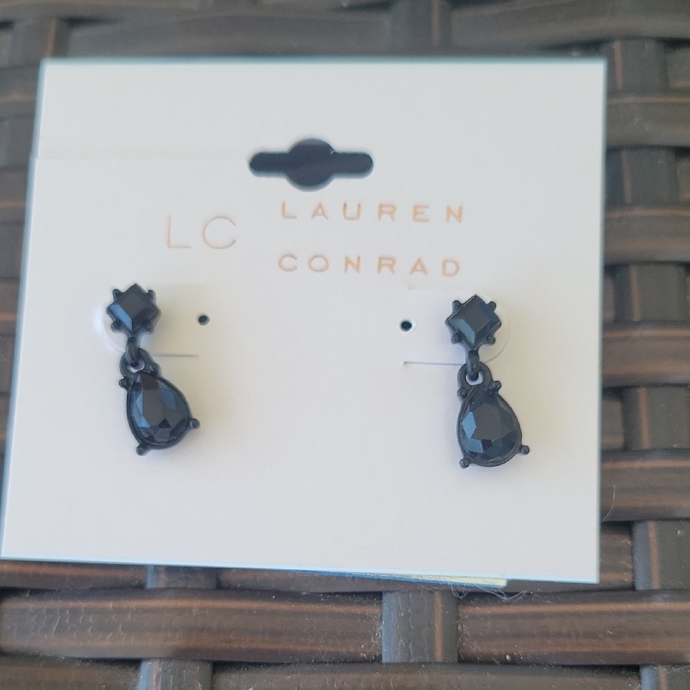 3/$12 LC Lauren Conrad Black Teardrop Earrings